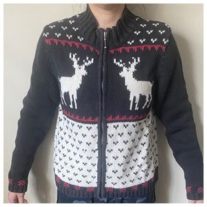 Woolrich Full ZipUp sweater with Reindeer